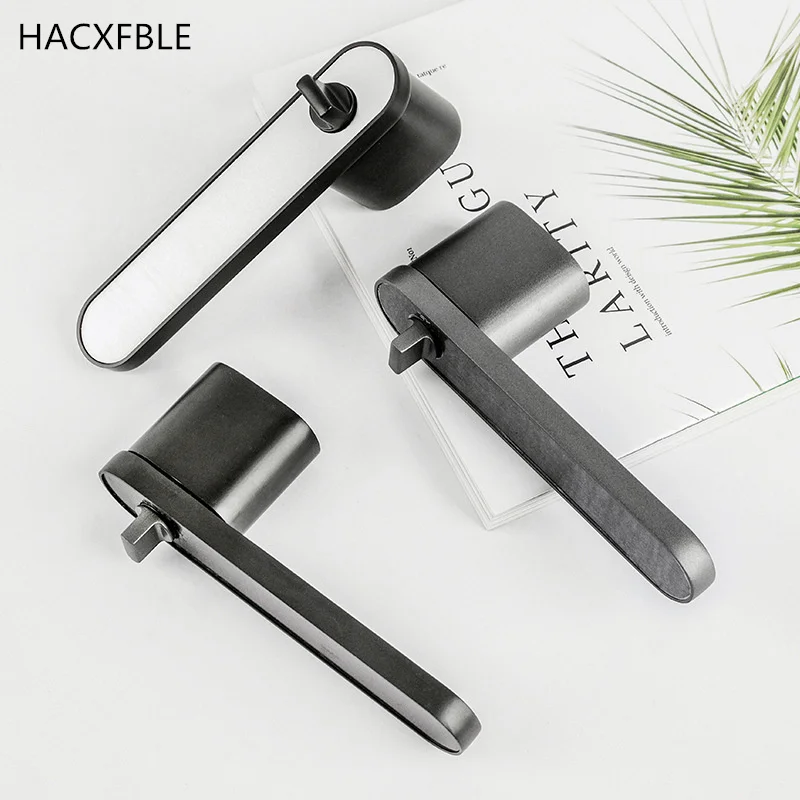 Magnetic Silent Bedroom Door Locks Indoor Aluminum Alloy Security Lock Double Sided Handle Single Tongue Lock Household Hardware