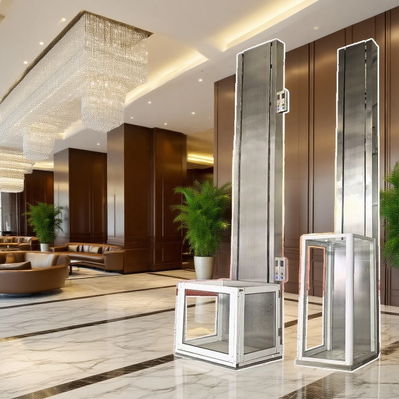 New Home Use Indoor Small Hydraulic Vertical Wall-Mounted Cargo Elevator with 1000kg Capacity
