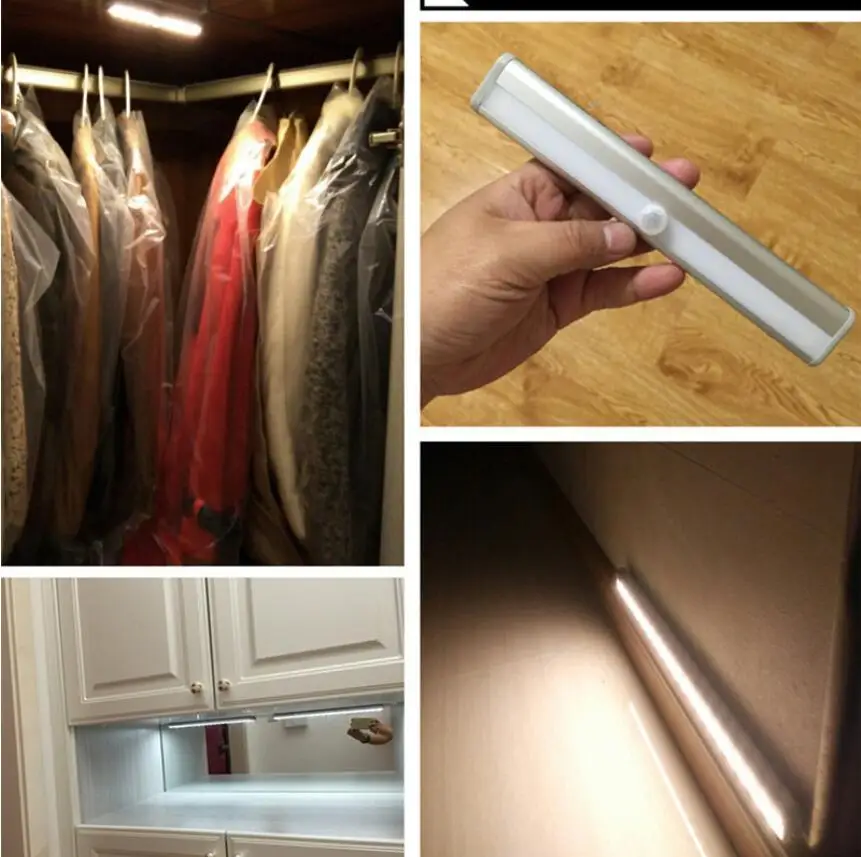 Under Cabinet Lights Kitchen Lighting IR Motion Sensor 20 LEDs Night Lamps USB Chargeable Stair Light Closet Lamp