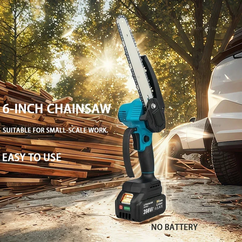 

6Inch Electric Saw Rechargeable no Battery Cordless Chainsaw Woodworking Tool For Makita 18V no Battery