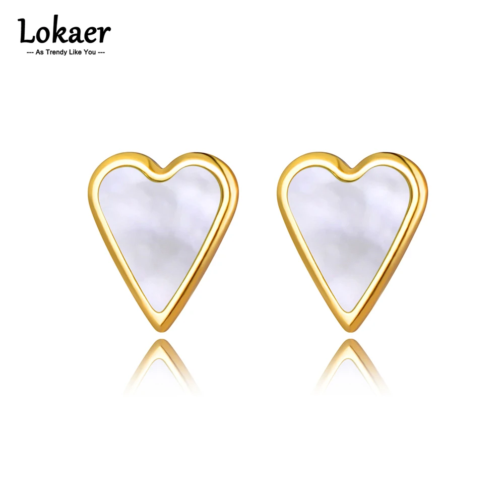 Lokaer trend ige Titan Edelstahl Liebe Herz Ohr stecker klassische Hochzeit Ohrringe Schmuck für Frauen pen dientes e22044