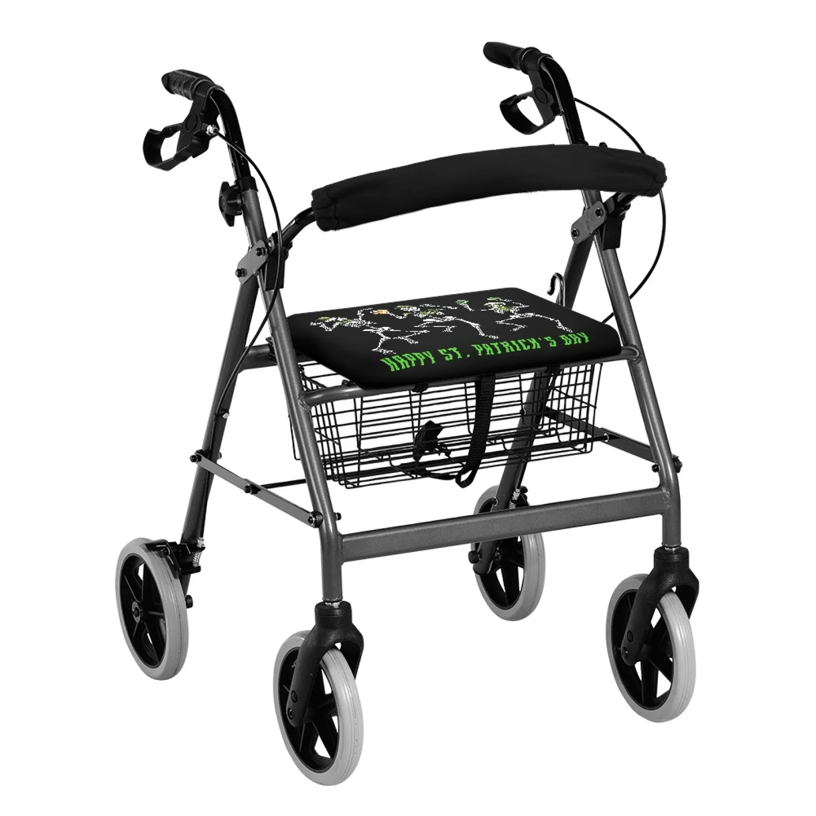 Coloranimal St. Patrick's Day Green 2 Pcs Walker Seat Set Seat & Backrest Cover Set for Ladies Streets