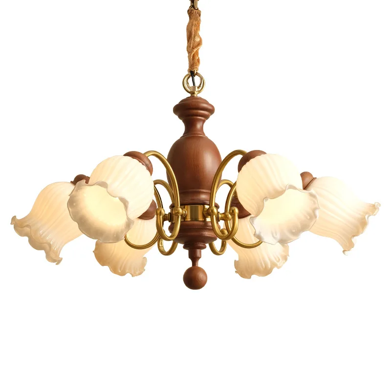 

Retro, medieval, French style, glass, solid wood, dining room, chandelier, Nanyang, study