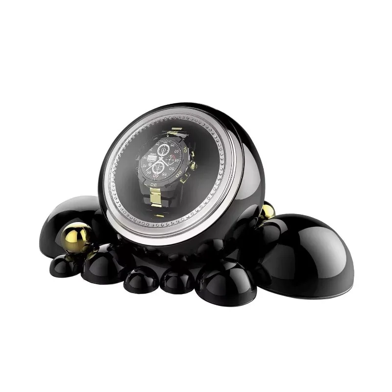 

High-end art stainless steel watch shaker light luxury creative automatic silent watch storage box with light