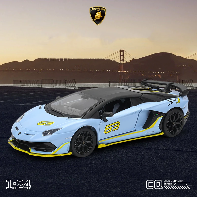 

CCA MSZ 1:24 Lamborghini Aventado SVJ, легкосплавная модель автомобиля, литье под давлением, динамический звук и свет, коллекция игрушек, подарок