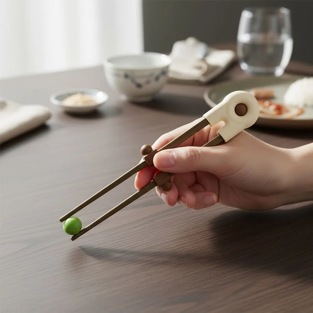 With Storage Box Training Chopstick Wood Non Slip Chopsticks Trainer Silicone Connector Detachable Chopstick Training Helper