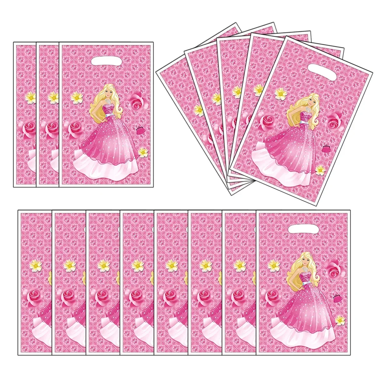 Barbie Geschenke Taschen Party Dekor Kinder begünstigt Barbi Prinzessin Thema 10 teile/los Plastik Beute Taschen alles Gute zum Geburtstag