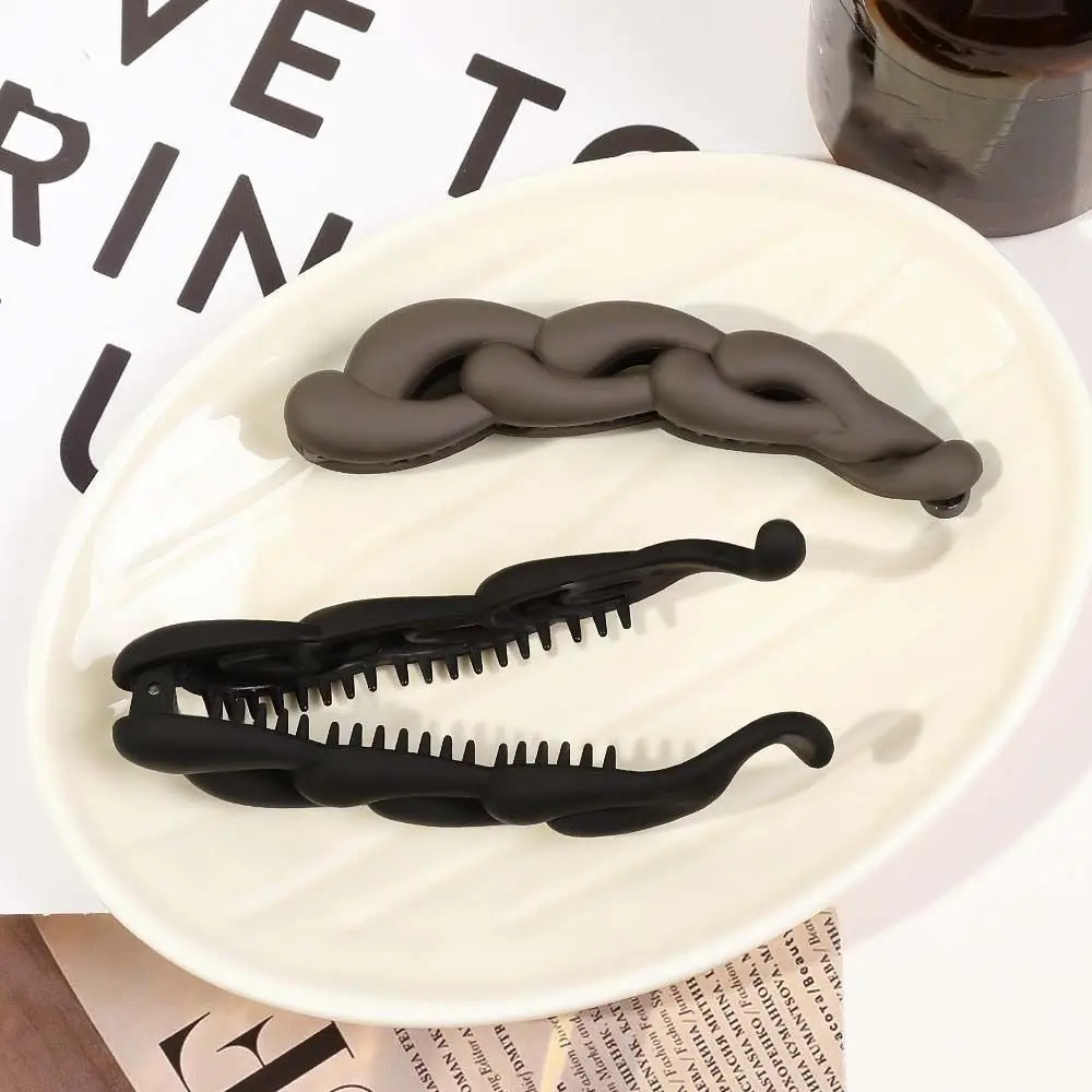 Simple Cross Plastic Banana Clip 10.5cm Korean Style Hair Twist Hair Pin Frosted Solid Color Matte Hair Clip Crab Party
