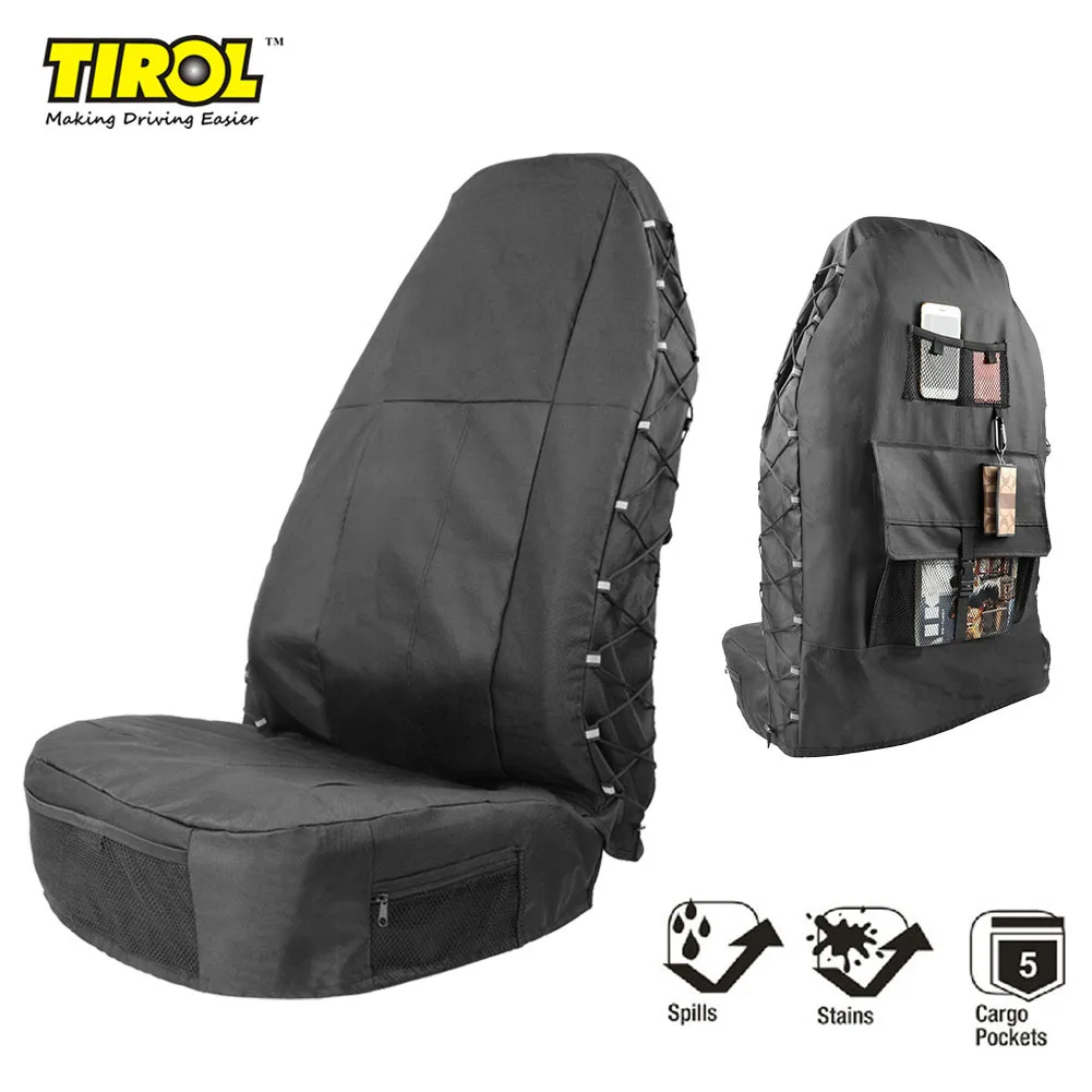 Car Front Seat Cover Protector with Storage Pockets Auto Accessories Elements Personal Car Part Ornaments for TIROL