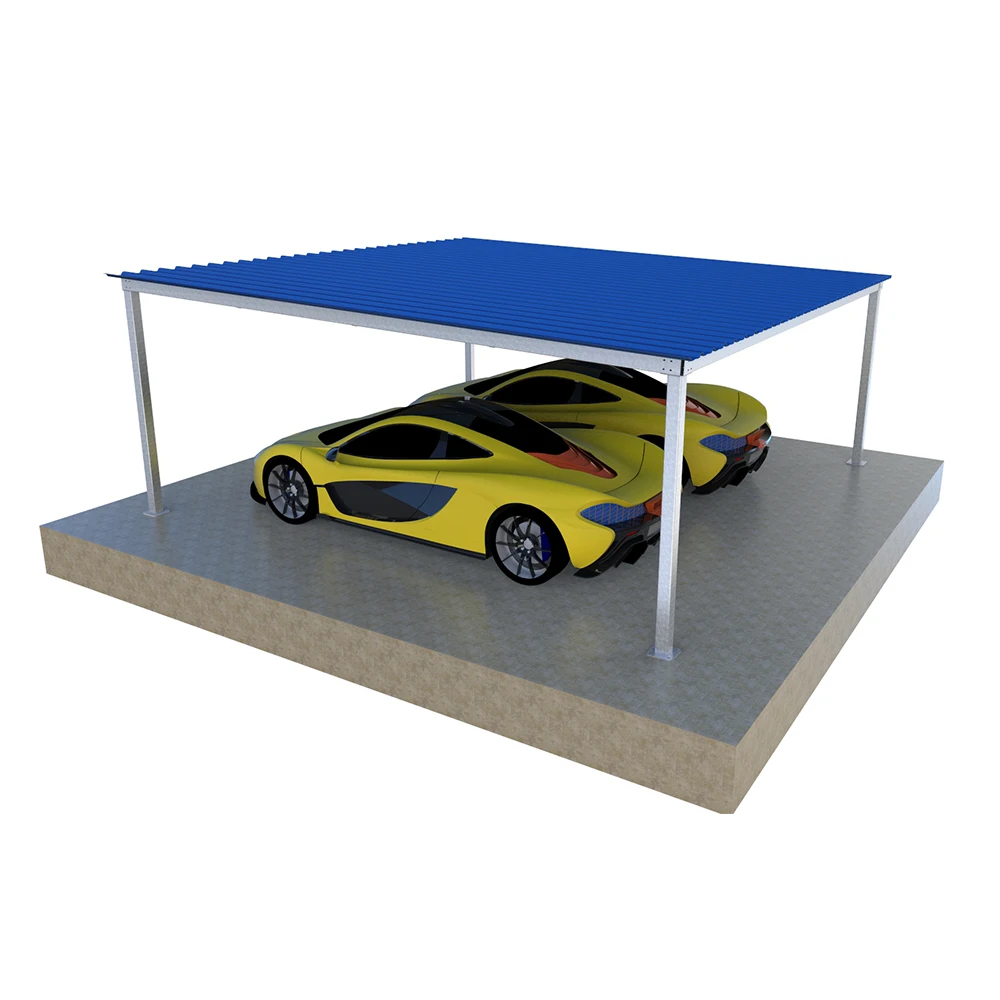 Carbon Steel Easy Drain PV Garages Solar Carport Racking Bracket Structural Aluminum Alloy Kit Solar Carport Mount System