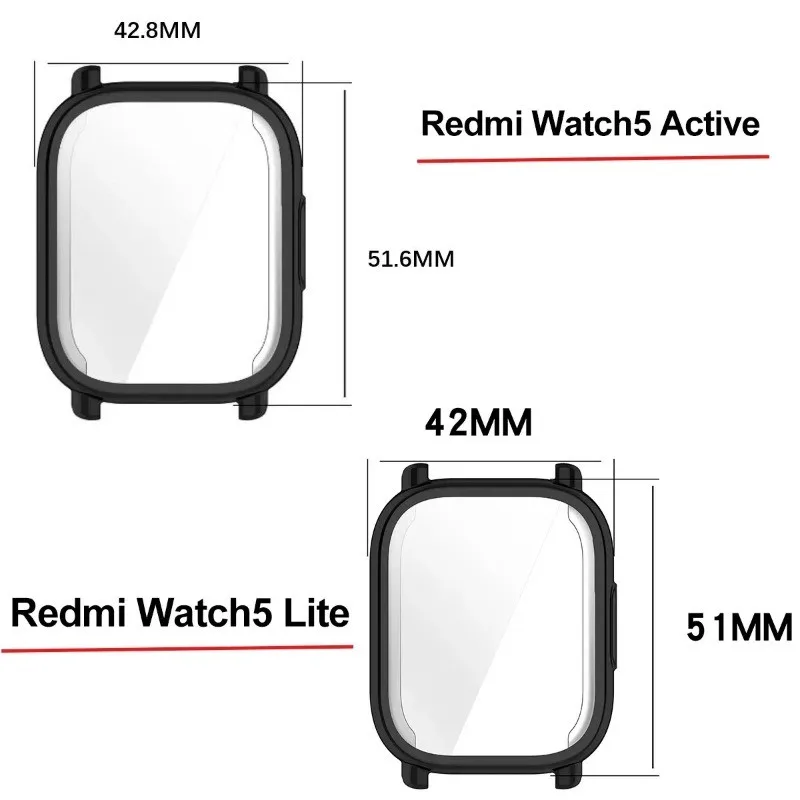TPU Protective Case Cover for Redmi Watch 5 Active Soft Protector Shell Bumper Protective Cases for Redmi Watch5 Lite Accessores