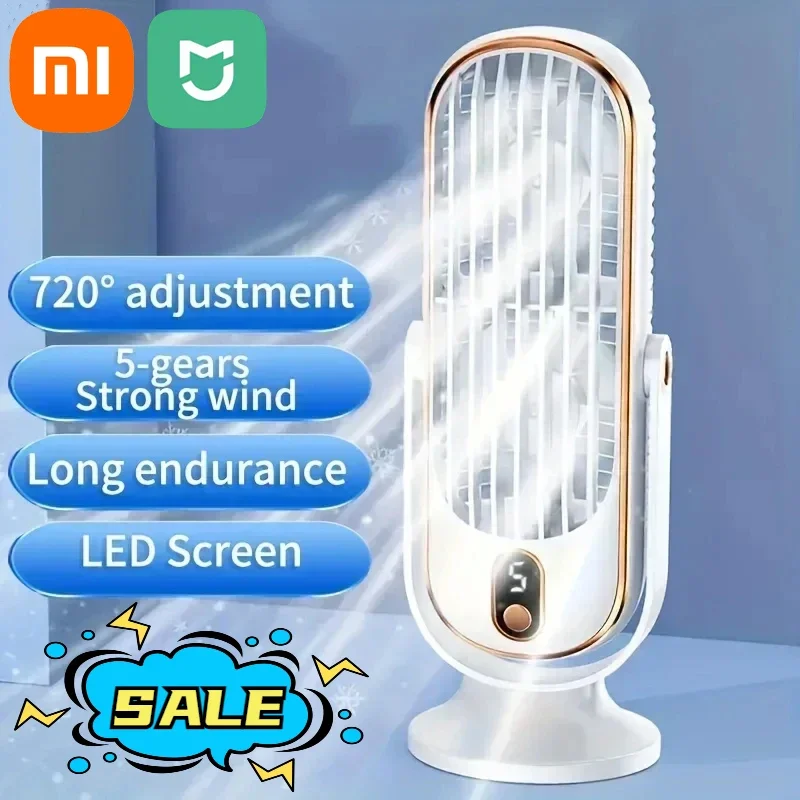 Xiaomi Mijia Electric Fan Smart RC 720 Strong Wind Cooling  USB LED  Display 5 Speed Adjustment Desktop  Fan For Home Office