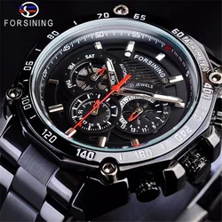 Fashion Forsining Top Brand Waterproof Multi Functional Full Staineless Steel Band Men's Fully Automatic Mechanical Wrist Watch