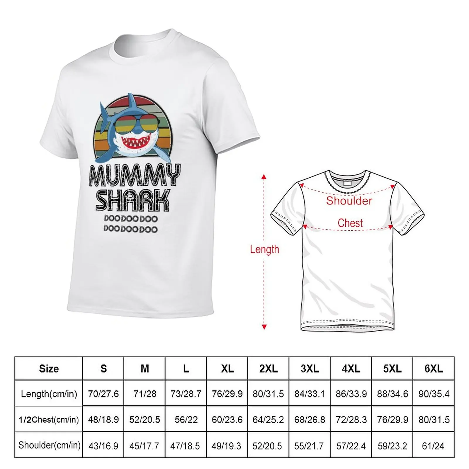 Mummy Shark Retro - For Light Print T-Shirt quick-drying customs design your own plain t shirts men