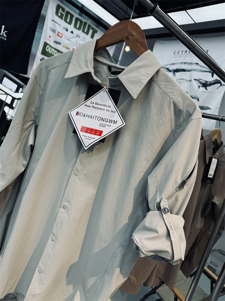 

Men's Long Sleeve Shirt Outdoor Soft Anti-tear Check Texture Wear-resistant Waterproof Standard Fit Autumn Season Shirt
