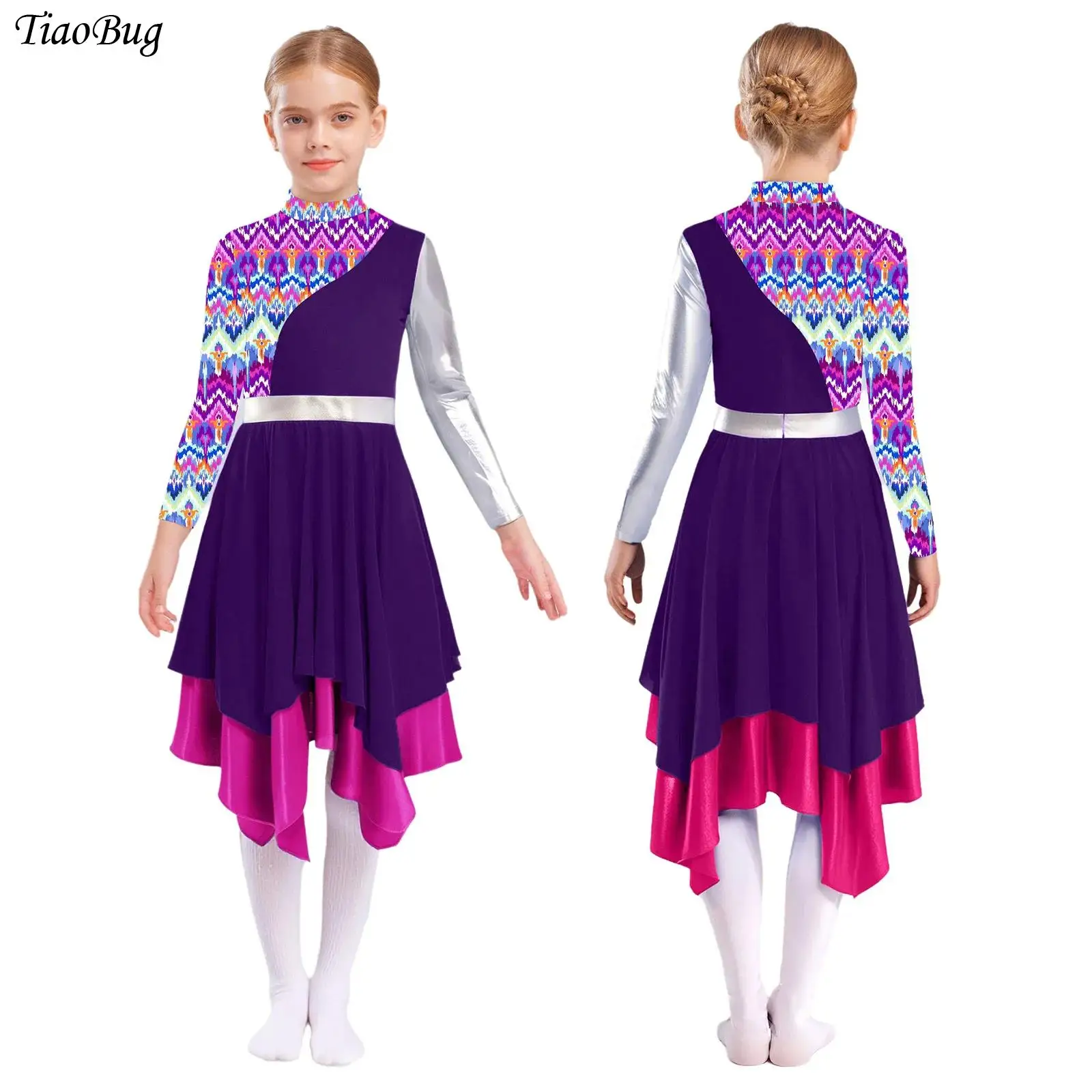 Abito da ballo liturgico per ragazze, manica lunga, balletto irregolare, danza lirica, abbigliamento, culto cristiano, spettacolo del coro della chiesa