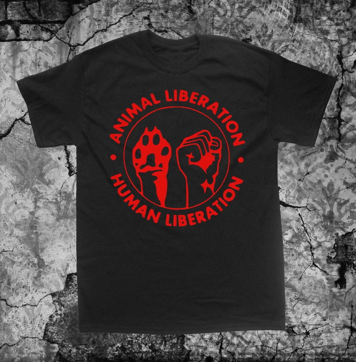 Animal Human Liberation Shirt Front Activism alf anarchism Anarcho anarchy Earth Rights Welfare Punk 100% Cotton Plus Size Tops