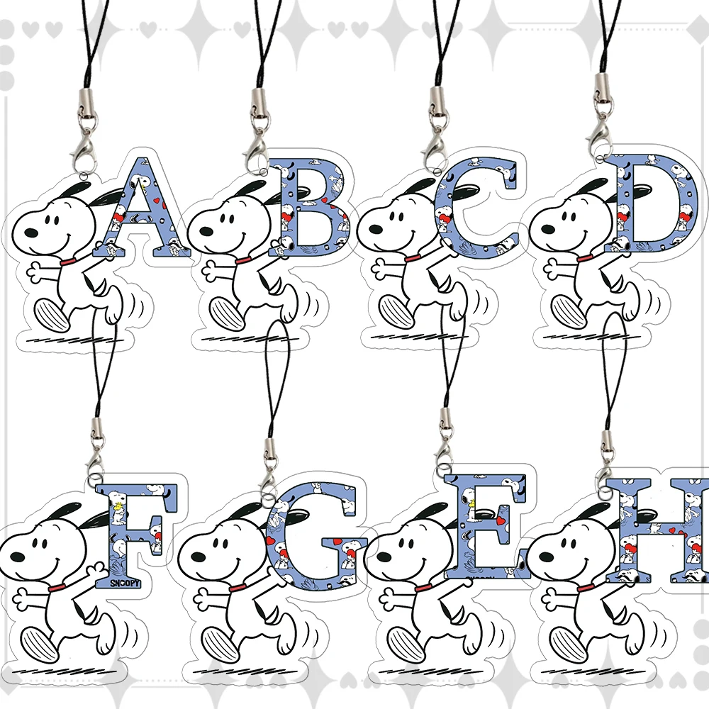 

Snoopy акриловый брелок с буквами Kawaii, изысканная студенческая сумка, украшение, подвеска, аксессуары, аниме, картонное имя, Рождественский подарок