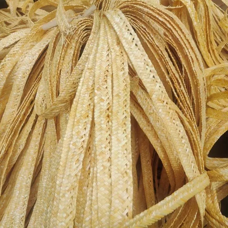 Natural Wheat Straw Braid Hand Woven Wheat Straw Plait DIY Craft Raw Material for Straw Hat Making Bag Edge Binding Handicraft H