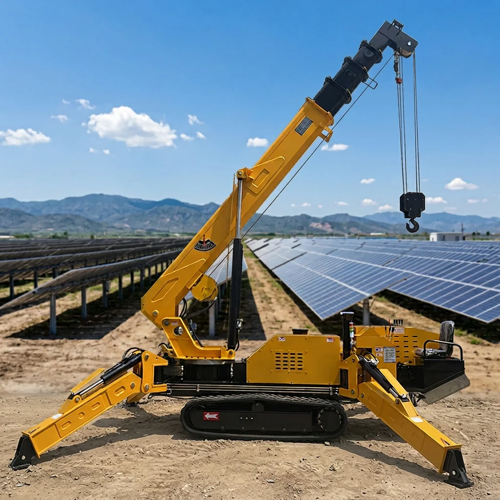 Long Boom 5-Ton Diesel-Powered Spider Crane 16.5m Lifting Height Telescopic Design Short Turning Radius For Outdoor/Indoor