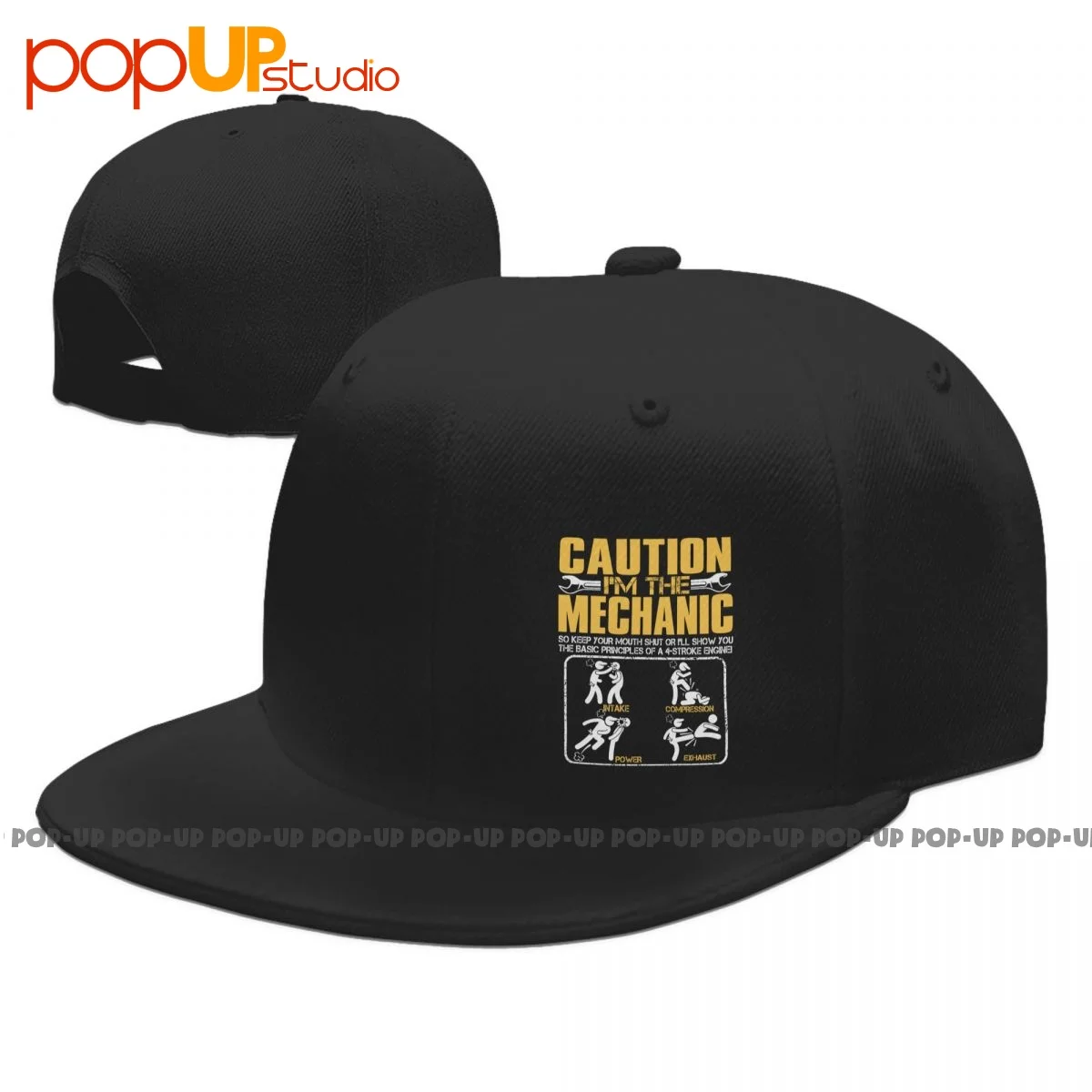 Caution Im The Mechanic So Keep Your Mouth Shut Or Ill Show You Snapback Cap Baseball Caps