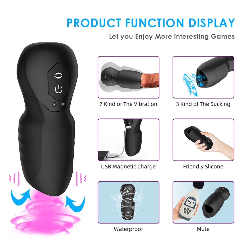 Dingfoo Automatische Zuigende Mannelijke Machine Orale Vaginale Penis Vibrator Seksspeeltje Mannen Masturbatie Cup Panis Vergroting Producten