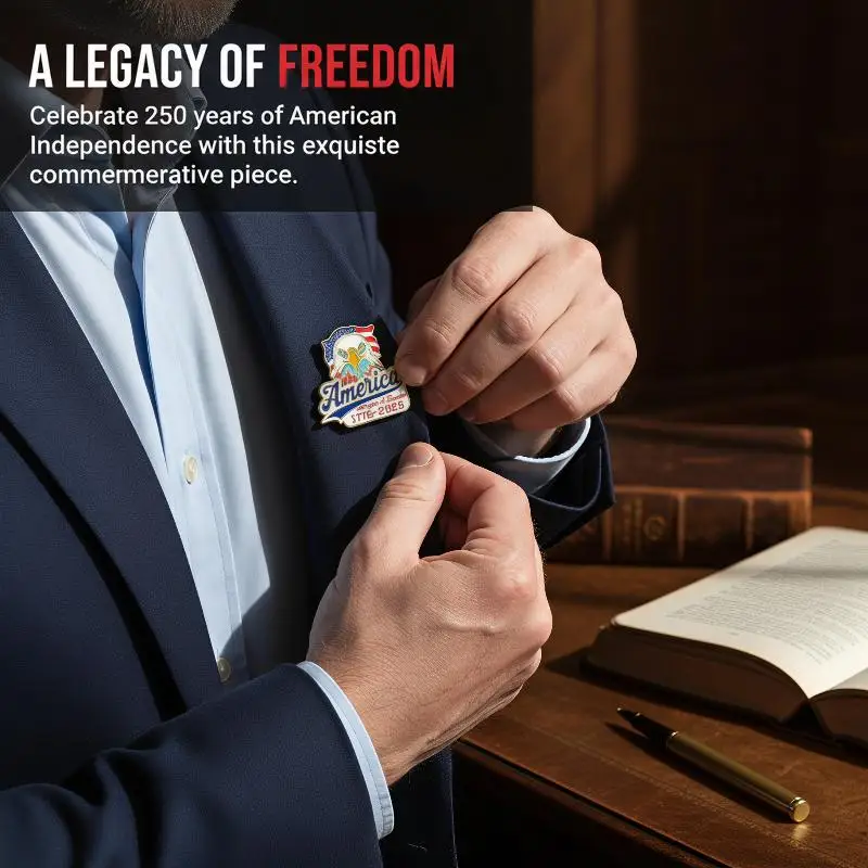 Patriotic USA 250th Anniversary Enamel Lapel Pins 1/5PCS Eagle Design Anti-rust Brooch for Jacket Backpack Hat Decoration Gifts