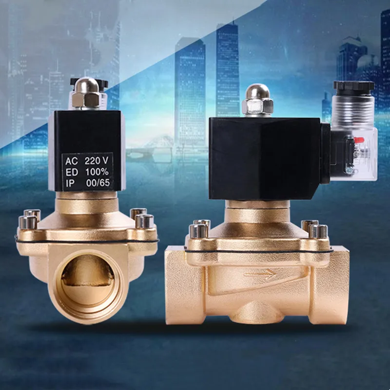 10bar 2Way Series Normally Closed Outdoor Waterproof Fog-Proof Moisture-Proof  80°C Brass Solenoid Valve G1/4 3/8