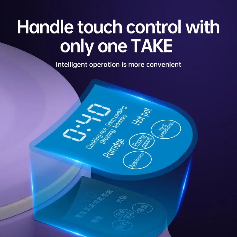 휴대용 다기능 전기 밥솥 가정용 기숙사 비 스틱 시간 예약 핸들 패널 미니 전기 보일러