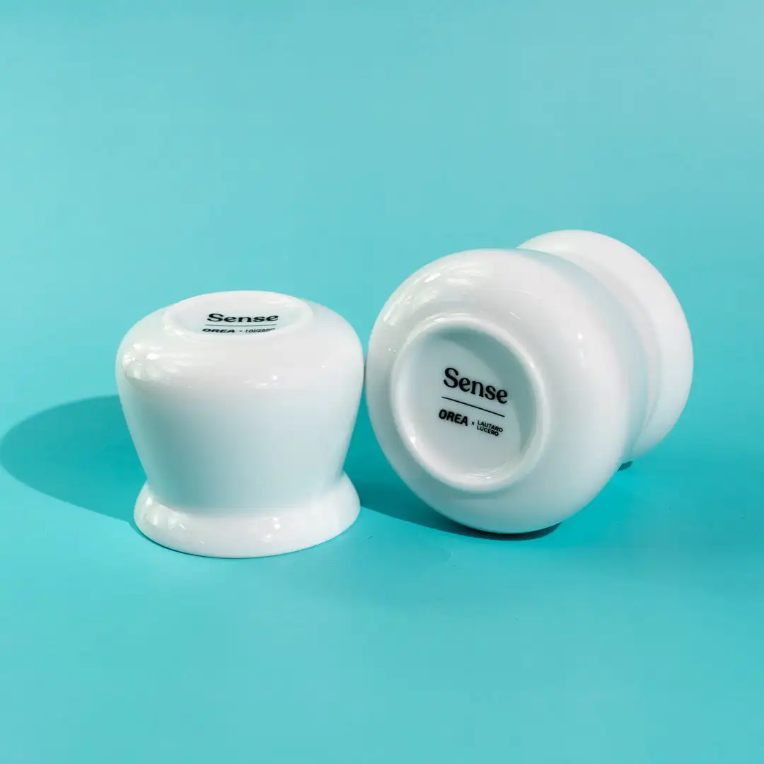 كوب تذوق القهوة السيراميكي الفاخر للصب اليدوي والشم الحسي، كوب قهوة متخصص من البورسلين الأبيض الفاخر OREA SENSE