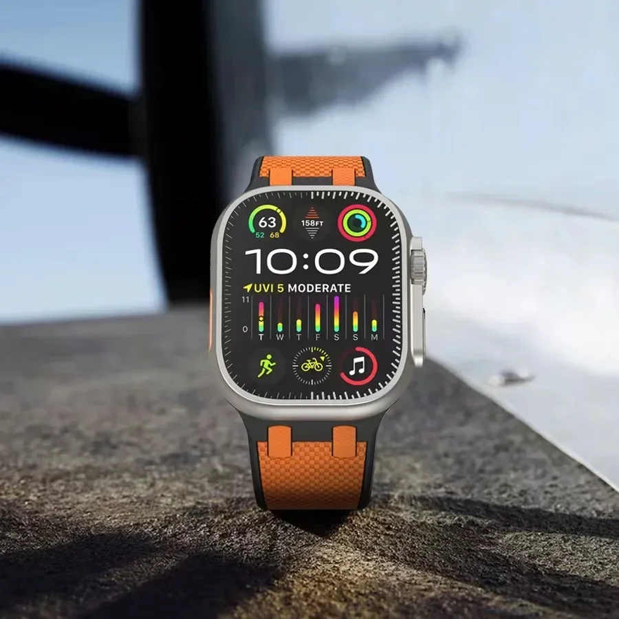 Sports Silicone Strap For Apple Watch Ultra 2 49mm Series 10 9 8 7 46mm 45mm Bracelet Wristband iWatch 6 5 4 SE 44mm 42mm Correa