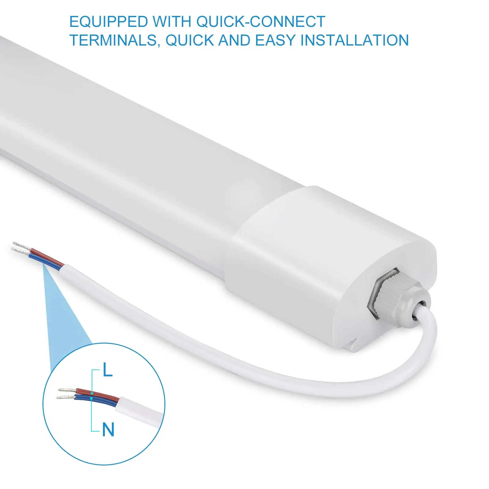 LED-Deckenleuchte mit Bewegungssensor 90 cm, 30 W, 4000 K, IP65 wasserdicht, LED-Röhre für Keller und Werkstatt – Detail 1