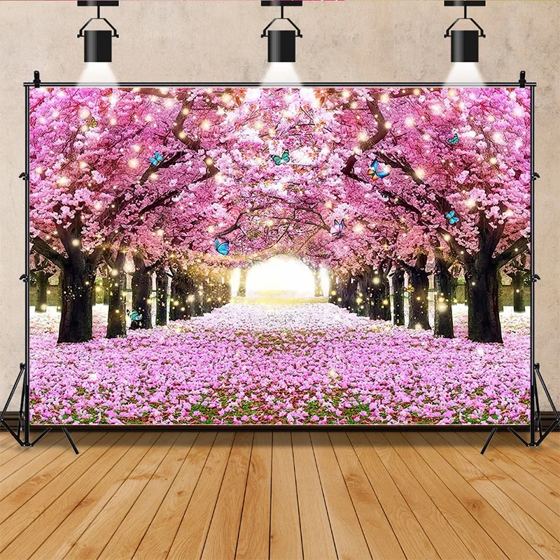 

SHUOZHIKE Valentine's Day Photography Backdrops Props Lover Rose Flower Wall Wedding Store Cherry blossoms Background AL-16