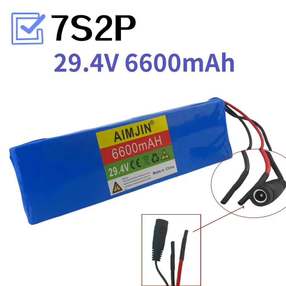 7S2P 29.4V 6600mAh 18650 li-ion Rechargeable Battery Pack Electric Bicycle Moped Balancing Scooter