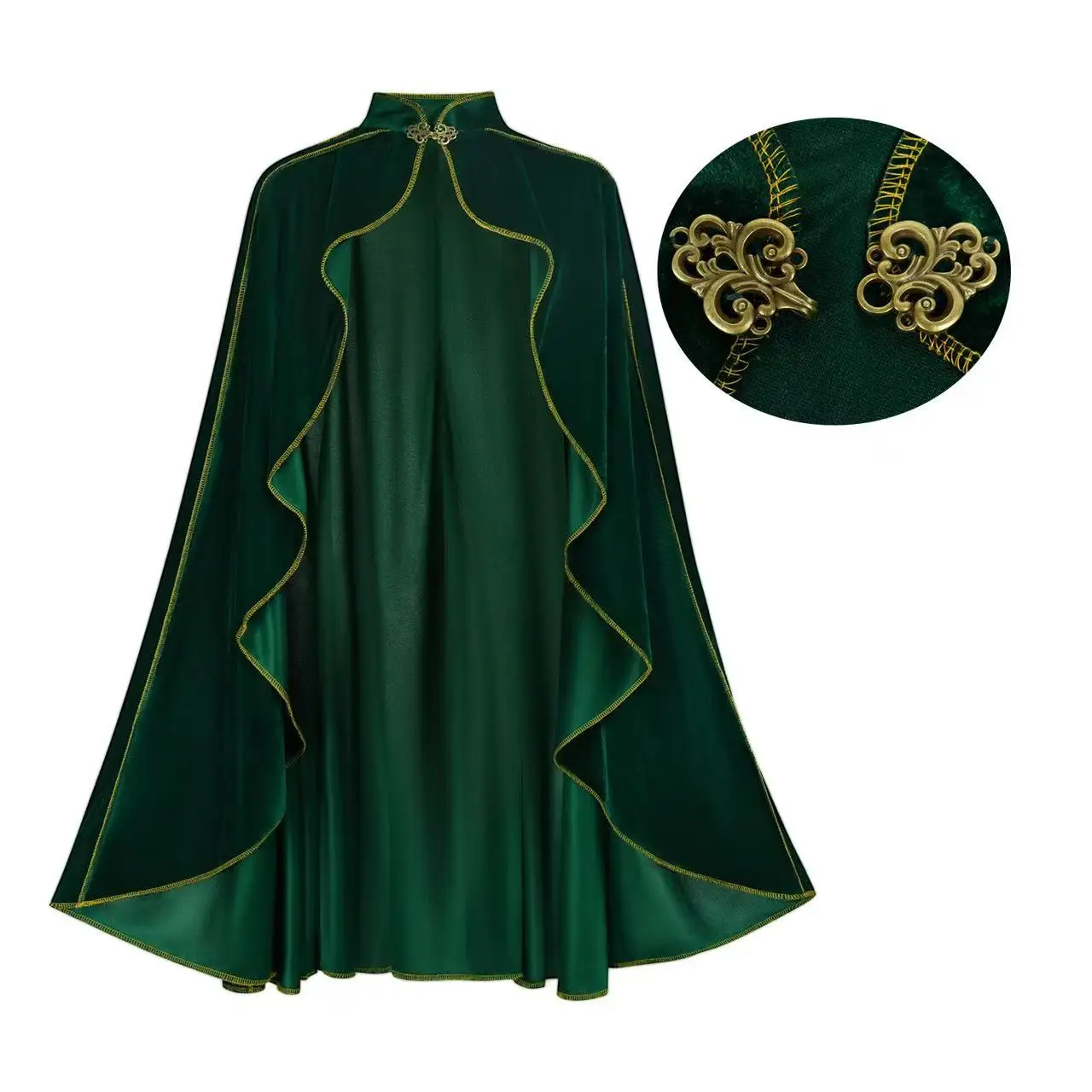 

Средневековый бархатный плащ унисекс, винтажный золотой край, сценический длинный халат для косплея на Хэллоуин, карнавал, вампир, ведьма, COS, внешняя накидка