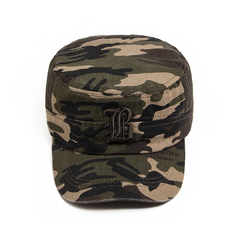 Camouflage Cap Summer Men Fashion Embroidery Mesh Flat Hat Cotton Visor Trucker Hats Outdoor Male Baseball Caps Women