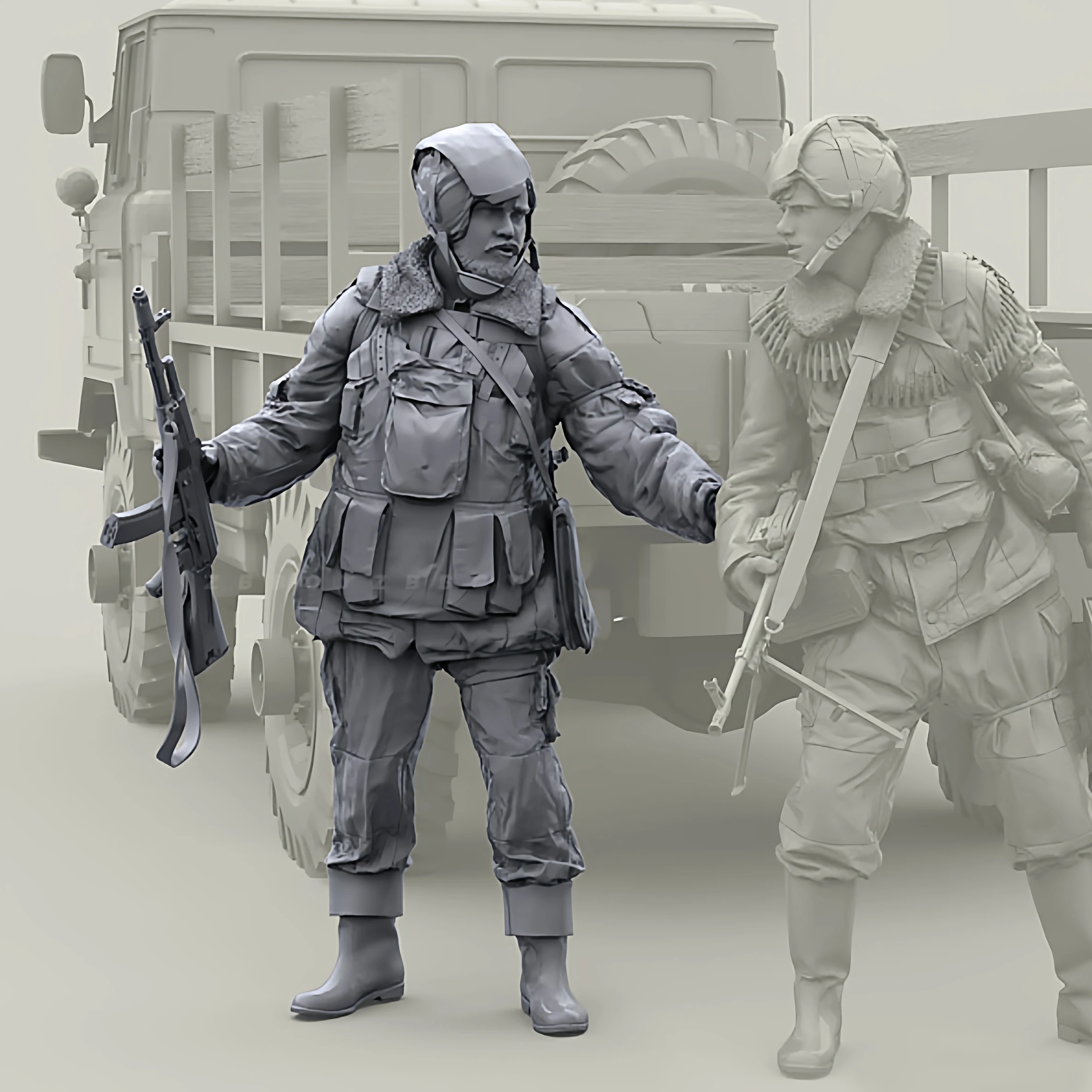 

1/35 Resin Model Kit Modern Soldier (3 people) Colorless Self Assembly A-2152
