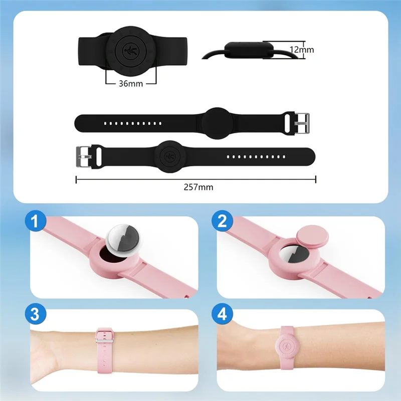 A14M 4 pezzi per cinturino Airtag per bambini custodia impermeabile in silicone braccialetto per bambini per cinturino per orologio Airtag