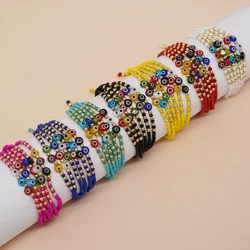 Rice bead bracelet Multilayer Devil's eye Originality Fashion  Hand knitting Adjustable Bohemia Individuality Beaded bracelet