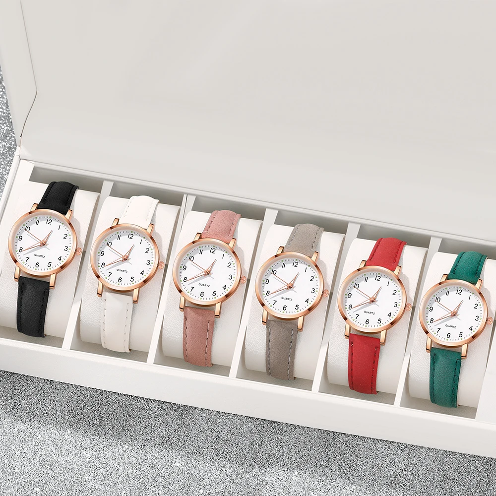 6Pcs Women's Watch Set, Fit For Many Occasions, Gift For Friends On Eid Al‑Fitr, Birthday, Christmas, New Year's Eve