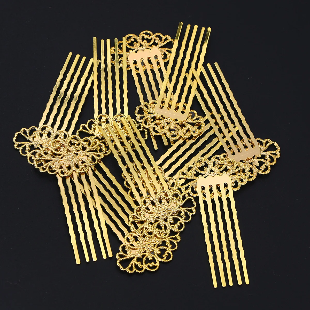 

Five Tooth Hair Comb Rhinestone Golden Women Accessories Elegant Party Wedding Daily UseInserted Combs Hairpin