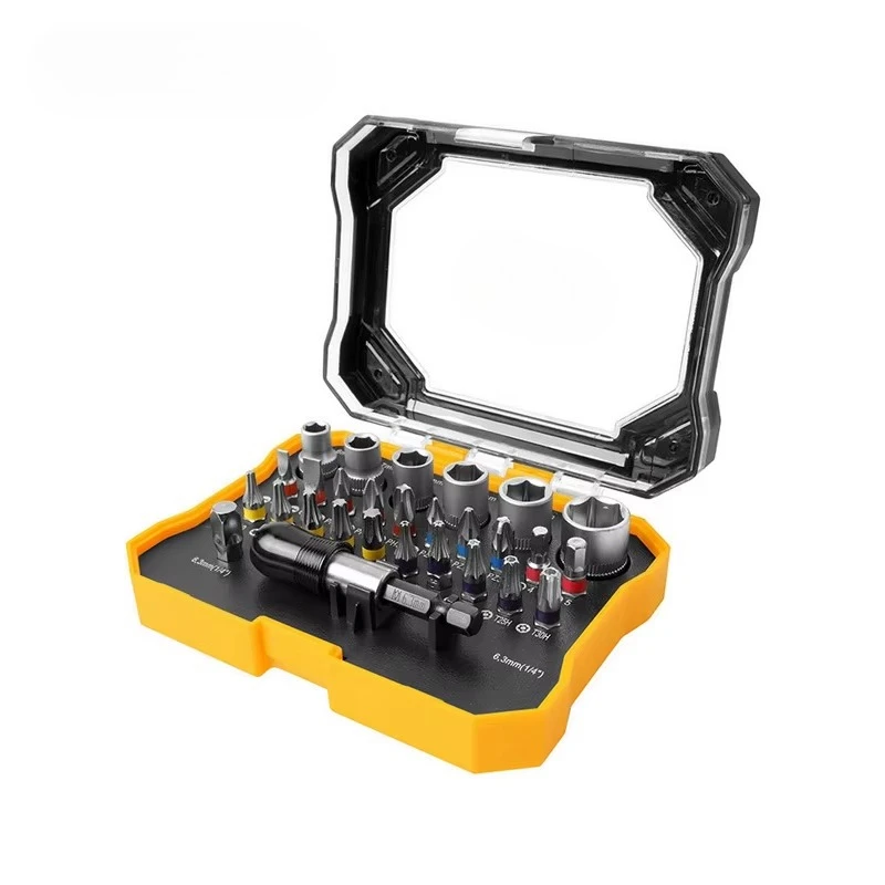28pcs Crv Tools Bit and Socket Set With Easy Access Bit Storage