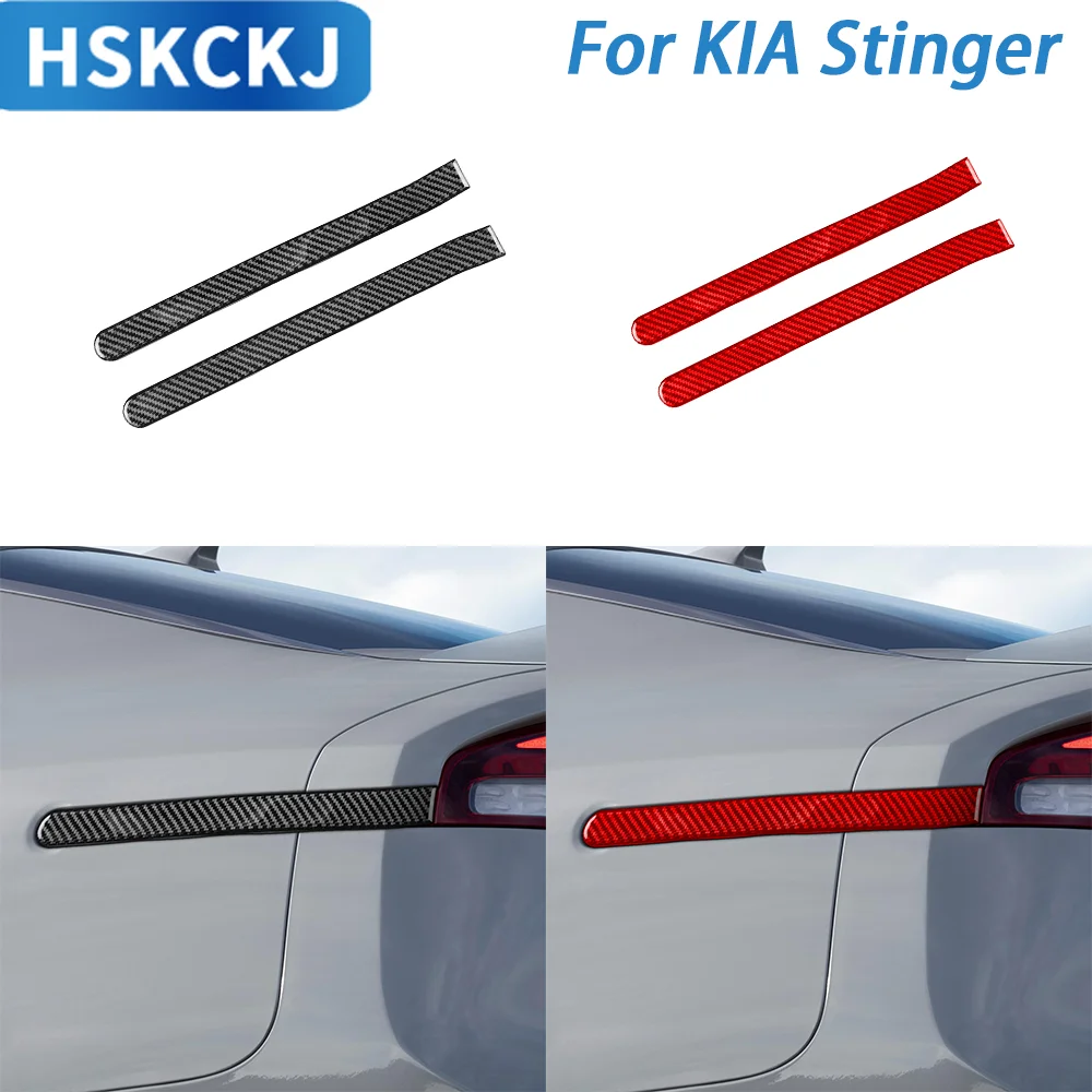 For Kia Stinger 2018-2023 Carbon Fiber Rear Light Emblems Side Lamp Stripes Trim Car Decoration Retrofitting Accessories Sticker