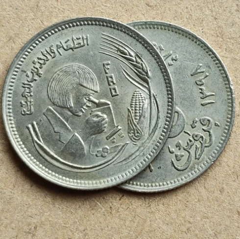 25 مللي متر مصر 1978 FAO مجهر تعليمي عملة أصلية مجموعة عملات تذكارية
