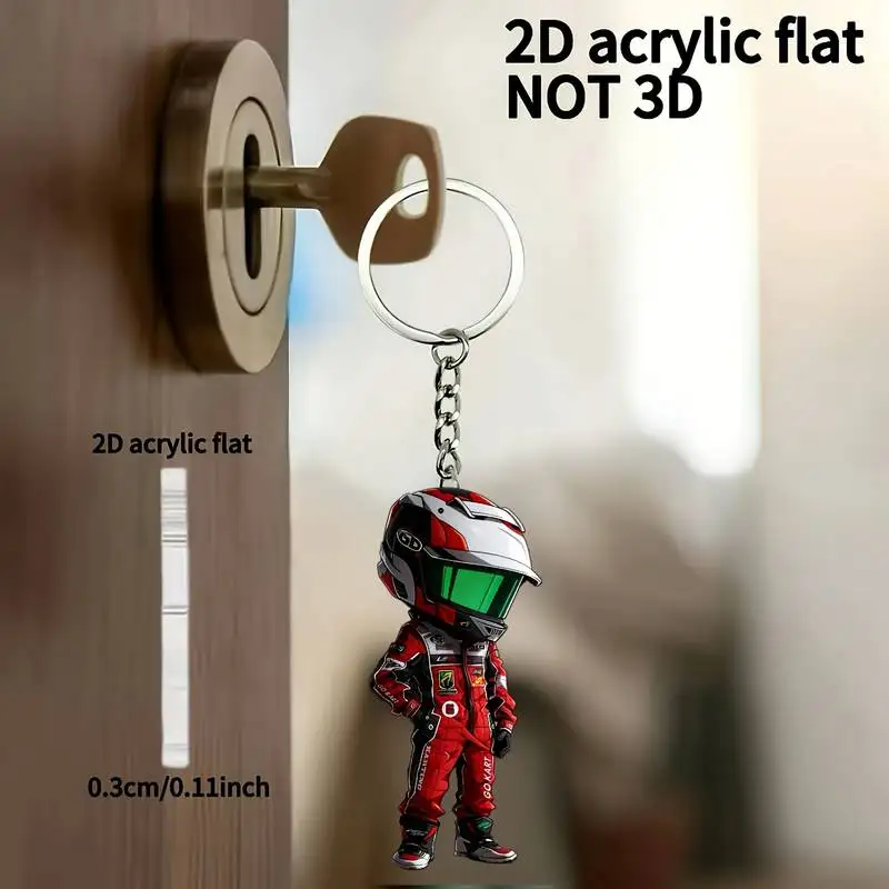 Creative Practical New 2D Flat Acrylic Motorcycle Keychain Trendy Universal Key Pendant For Car Wallet Bag Unisex