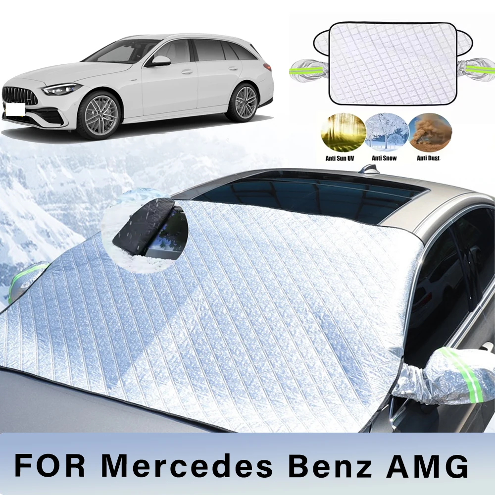 

Thickened Car Now Sunshade Windshield Cover With 5/9 Magnets UV Protection Anti Snow Sunlight For Mercedes Benz AMG C 43 4MATIC