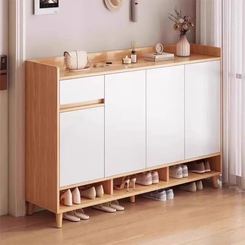 خزانة الأحذية مدخل المدخل خزانة المدخل خزانة تخزين متعددة الطبقات شرفة منزلية بسيطة رف أرضي جميل