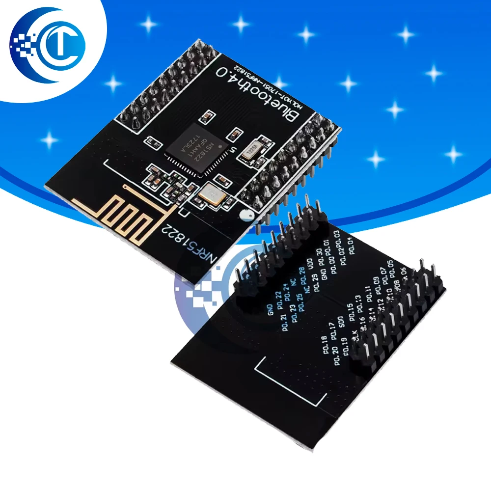 NRF51822 2.4G Wireless Communication Module, Supports Bluetooth, Zigbee and DMX512 Signal Transmission