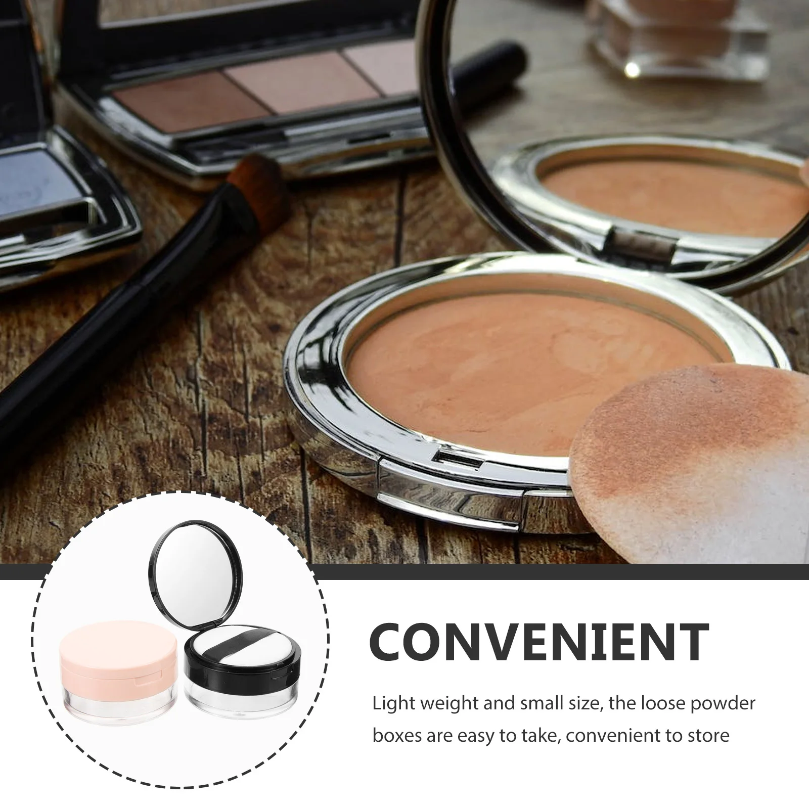

2Pcs 20g Box Refillable Loose Powder Puff Container Containers Travel Puff Dispenser Body Container Plastic Durable