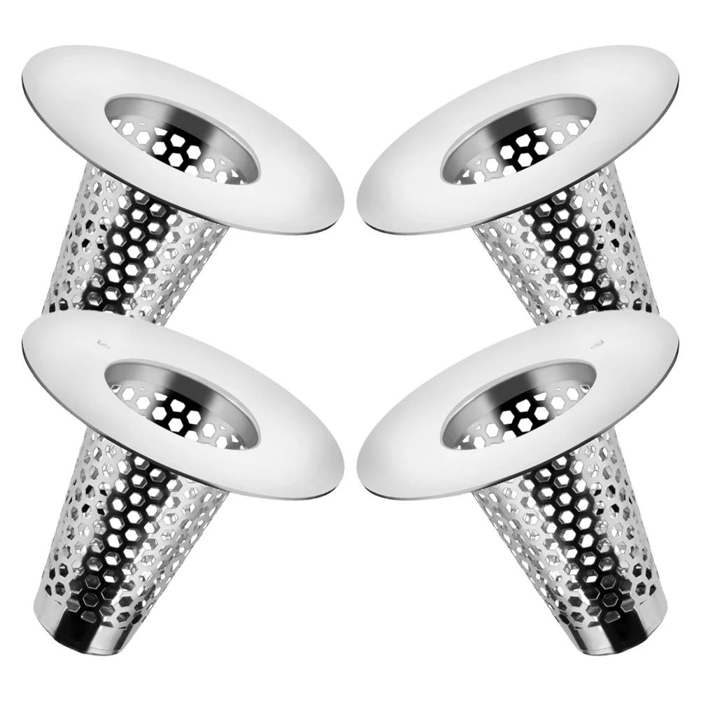 

4Pcs Stainless Steel Floor Drain Strainer Net Effective Anti Clog Shower Hair Catcher Mesh Filter Floor Drain Filter